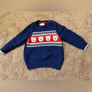 Mini Boden Fair Isle Polar Bear Kids Wool Sweater